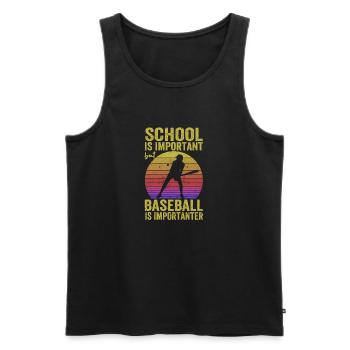 Jahrgang Schule ist wichtig, aber Baseball - Männer Premium Bio Tank Top - Schwarz - Vorne - Michal (187cm)