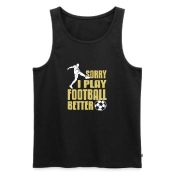 Désolé je joue au football mieux rétro drôle joueur - Débardeur bio Premium Homme - noir - Devant - Michal (187cm)