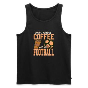 What I Need Is Coffee & My Football Retro Funny - Men's Premium Organic Tank Top - black - Front - Michal (187cm)