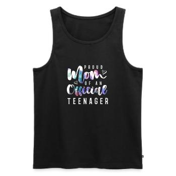 Fière maman d’un adolescent officiel de 13 ans. - Débardeur bio Premium Homme - noir - Devant - AI Model Male 178 light (178cm)
