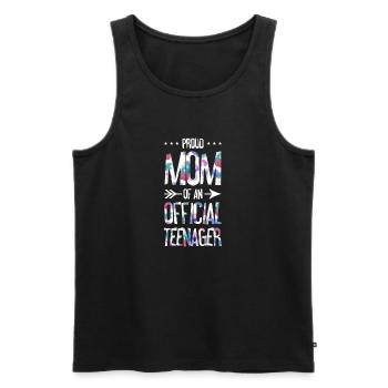 Fière maman d’un adolescent officiel de 13 ans. - Débardeur bio Premium Homme - noir - Devant - AI Model Male 178 light (178cm)