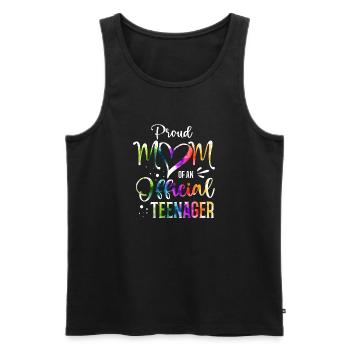Fière maman d’un adolescent officiel de 13 ans. - Débardeur bio Premium Homme - noir - Devant - AI Model Male 178 light (178cm)