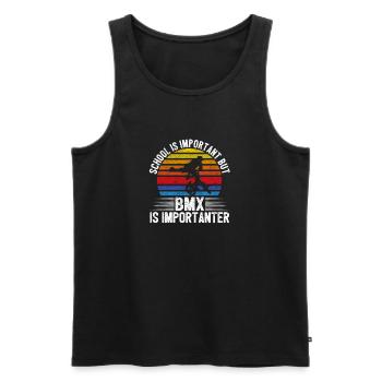 Fun school is important but Bmx is more important - Men's Premium Organic Tank Top - black - Front - Michal (187cm)