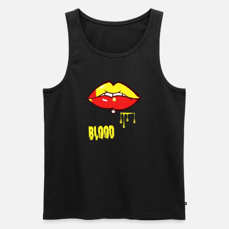 Piercing & Blut - Männer Premium Bio Tank Top - Schwarz