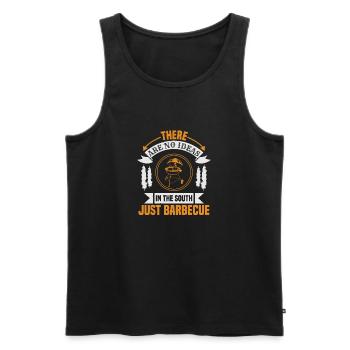 THERE ARE NO IDEAS IN THE SOUTH JUST BARBECUE - Men's Premium Organic Tank Top - black - Front - Michal (187cm)