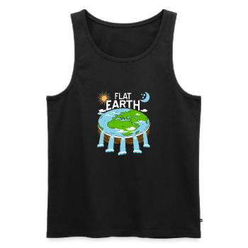 FLAT Earth Retro Flat Earther Designs - Men's Premium Organic Tank Top - black - Front - AI Model Male 178 light (178cm)