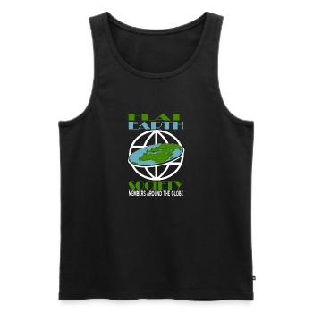 Un membre de la Flat Earth Society à travers le monde est drôle - Débardeur bio Premium Homme - noir - Devant - Michal (187cm)