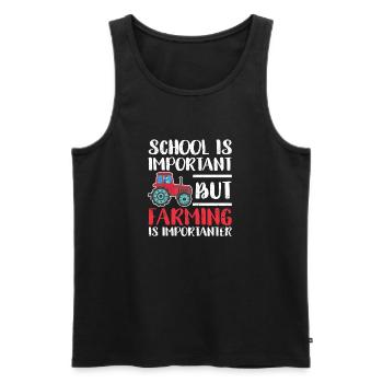 School education is important, but agriculture - Men's Premium Organic Tank Top - black - Front - Michal (187cm)