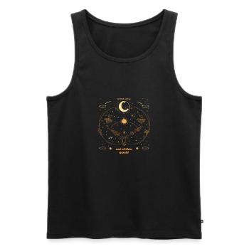 Vous êtes hors de ce monde Astronomie céleste - Débardeur bio Premium Homme - noir - Devant - Michal (187cm)