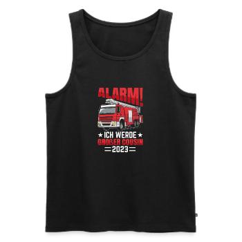 Alarme pour enfants Je vais être Big Cousin 2023 - Débardeur bio Premium Homme - noir - Devant - Michal (187cm)