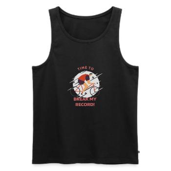 Time To Break My Record! Retro Biking - Men's Premium Organic Tank Top - black - Front - Michal (187cm)