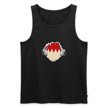Brust aufreißen Franken Franke Fränkisch - Männer Premium Bio Tank Top - Schwarz - Vorne - Michal (187cm)