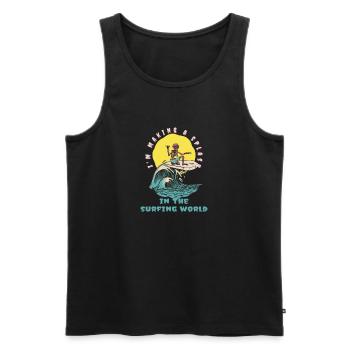 Je fais sensation dans le monde du surf Surfer - Débardeur bio Premium Homme - noir - Devant - Michal (187cm)