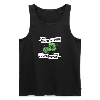 Coordonnatrice de Shenanigan’s de Merry St. Patrick’s - Débardeur bio Premium Homme - noir - Devant - Michal (187cm)