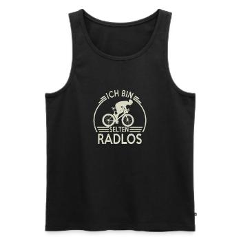 Ich bin Selten Radlos Rennrad - Männer Premium Bio Tank Top - Schwarz - Vorne - Michal (187cm)