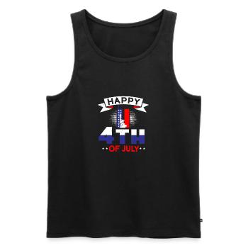 HAPPY 4TH OF JULI USA - Männer Premium Bio Tank Top - Schwarz - Vorne - Michal (187cm)