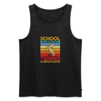 École Tennis Important Joueur Garçons - Débardeur bio Premium Homme - noir - Devant - Michal (187cm)
