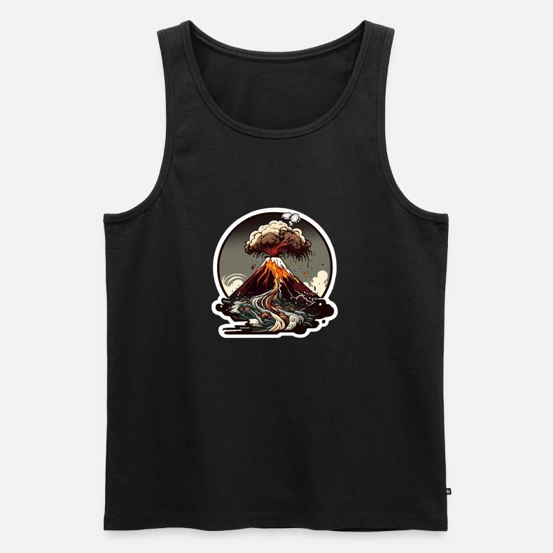Ausbrechender Vulkan - Männer Premium Bio Tank Top - Schwarz