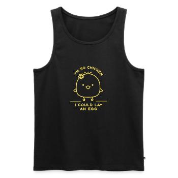 I'm so Chicken I Could Lay An Egg Funny Chicken - Men's Premium Organic Tank Top - black - Front - Michal (187cm)