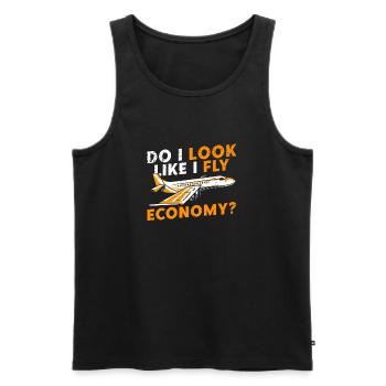 Sehe Ich So Aus, Als Würde Ich Economy First - Männer Premium Bio Tank Top - Schwarz - Vorne - Michal (187cm)
