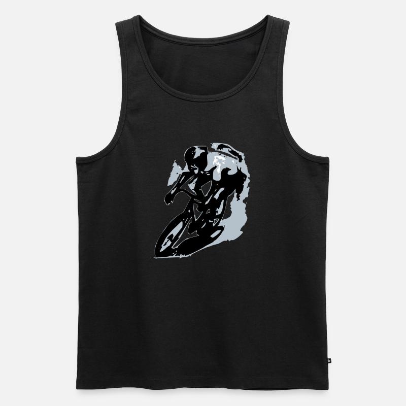 Der Radfahrer - Männer Premium Bio Tank Top - Schwarz