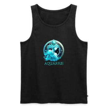 Embrassez votre identité Verseau: Aquarius Pride Zod - Débardeur bio Premium Homme - noir - Devant - Michal (187cm)