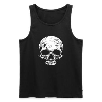 Totenkopf - Männer Premium Bio Tank Top - Schwarz - Vorne - Michal (187cm)
