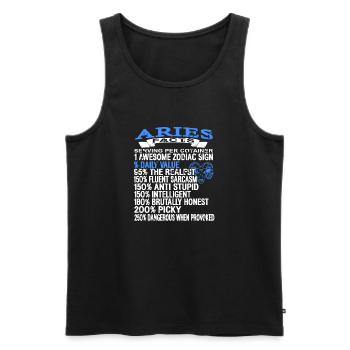 Aries Facts Per Serving Retro Funny Astrology - Männer Premium Bio Tank Top - Schwarz - Vorne - Michal (187cm)