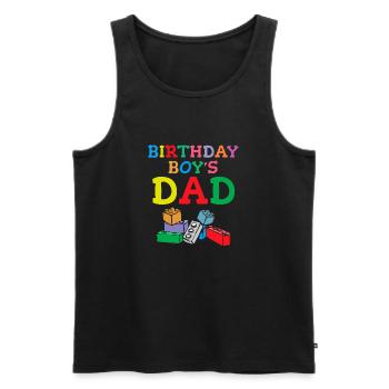 Father of birthday boy builds building blocks - Men's Premium Organic Tank Top - black - Front - Michal (187cm)