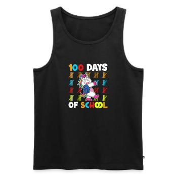 100 Days School Beginners Unicorn Satchel - Men's Premium Organic Tank Top - black - Front - AI Model Male 178 light (178cm)