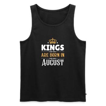 Kings are born in August - Men's Premium Organic Tank Top - black - Front - Michal (187cm)