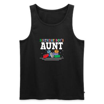 Building blocks of the birthday boy's aunt - Men's Premium Organic Tank Top - black - Front - AI Model Male 178 light (178cm)