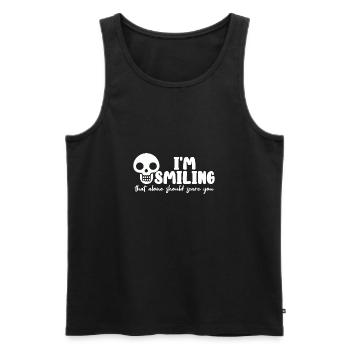 Halloween horror scary saying - Men's Premium Organic Tank Top - black - Front - Michal (187cm)