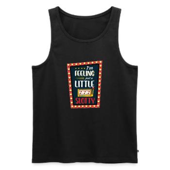 I'm feeling just a little slotty | Casino - Men's Premium Organic Tank Top - black - Front - AI Model Male 178 light (178cm)