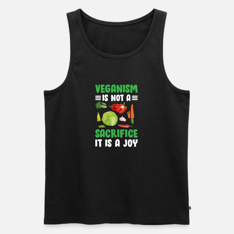 Vegane Freude - Männer Premium Bio Tank Top - Schwarz