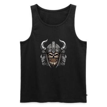 Valhalla Viking Skelett - Okkulter - Männer Premium Bio Tank Top - Schwarz - Vorne - Michal (187cm)