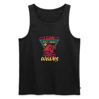 I CAN STILL HEAR WAVES - Men's Premium Organic Tank Top - black - Front - Michal (187cm)