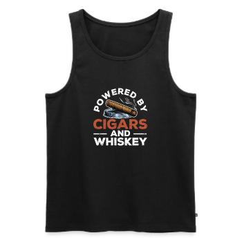 Propulsé par le whisky et les cigares fumant drôle - Débardeur bio Premium Homme - noir - Devant - Michal (187cm)