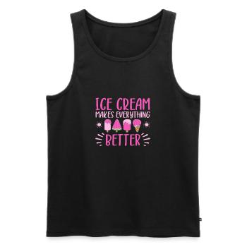 Ice Cream Makes Everything Better Gelato Dessert - Männer Premium Bio Tank Top - Schwarz - Vorne - AI Model Male 178 light (178cm)