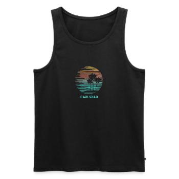 Carlsbad California Cool Souvenir Vacation - Men's Premium Organic Tank Top - black - Front - AI Model Male 178 light (178cm)
