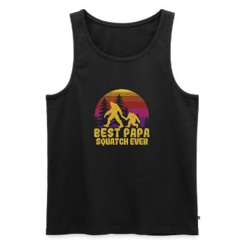 Meilleur squatch Papa Ever Funny Sasquatch - Débardeur bio Premium Homme - noir - Devant - AI Model Male 178 light (178cm)
