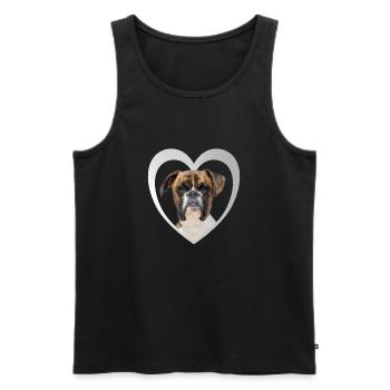 Deutscher Boxer - Hundeliebhaber - Hund im Herzen - Männer Premium Bio Tank Top - Schwarz - Vorne - AI Model Male 178 light (178cm)