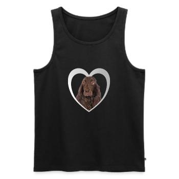 Field Spaniel - Dog Lovers - Dogs Heart - Men's Premium Organic Tank Top - black - Front - Michal (187cm)