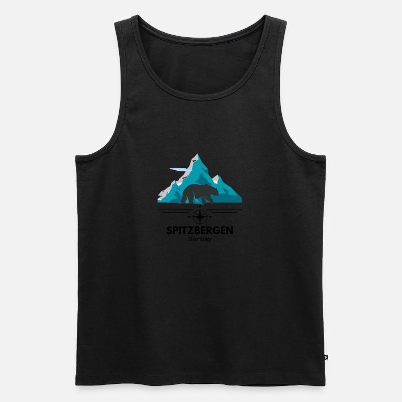 Norway Spitzbergen Design - Männer Premium Bio Tank Top - Schwarz
