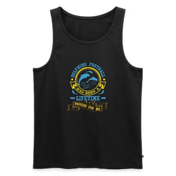 DOLPHINS FOOTBALL LEBENSZEIT - Männer Premium Bio Tank Top - Schwarz - Vorne - AI Model Male 178 light (178cm)