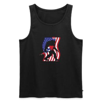 Feux d’artifice Bigfoot 4 juillet Funny Sasquatch - Débardeur bio Premium Homme - noir - Devant - Michal (187cm)