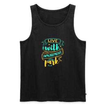 LIVE WITH AMUSEMENT PARK - Men's Premium Organic Tank Top - black - Front - AI Model Male 178 light (178cm)