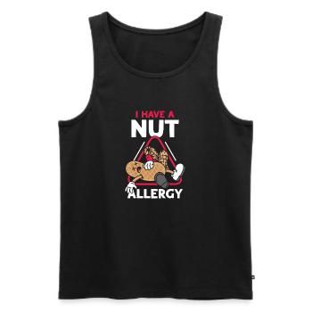 J’ai une allergie aux noix aux arachides allergique aux arachides - Débardeur bio Premium Homme - noir - Devant - AI Model Male 178 light (178cm)