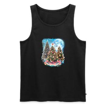 3 Moon Christmas Tree Cool Winter Season Snowman - Men's Premium Organic Tank Top - black - Front - Michal (187cm)
