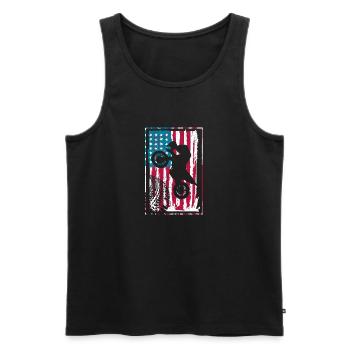Dirt Bike USA Flagge Vintage Motocross amerika - Männer Premium Bio Tank Top - Schwarz - Vorne - Michal (187cm)